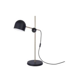 Konsthantverk KH#2 bordslampa, mattsvart/råmässing 58cm