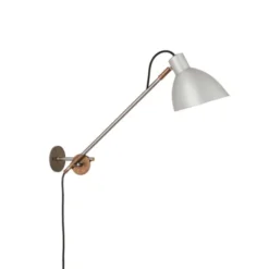 Konsthantverk KH#1 vägglampa med lång arm, råjärn/råmässing 55cm