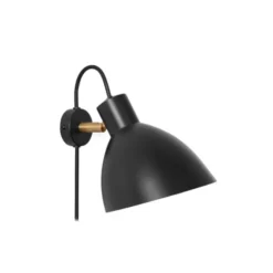 Konsthantverk KH#1 vägglampa, svart/råmässing 24cm