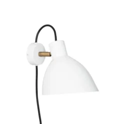 Konsthantverk KH#1 vägglampa, vit/råmässing 24cm
