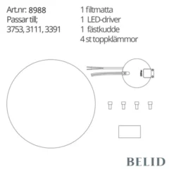 Belid Kit 3753 Cato.(Driver,klämmor,matta,fästkudde)