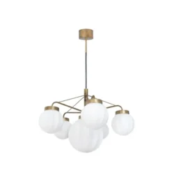 Konsthantverk Klyfta 6 takkrona, råmässing/mattopal 70cm