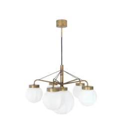 Konsthantverk Klyfta 6 takkrona, råmässing/mattopal 70cm