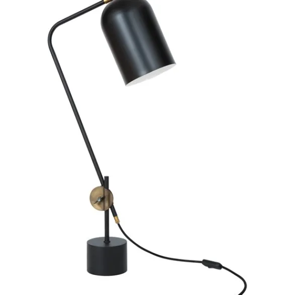 Konsthantverk Knekt bordslampa, svart/råmässing