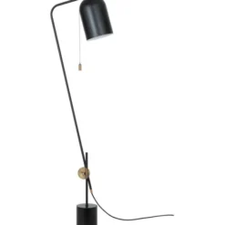 Konsthantverk Knekt golvlampa, svart/råmässing 135cm