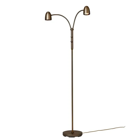 Armaturhantverk Koster golvlampa dubbel, oxid 140cm