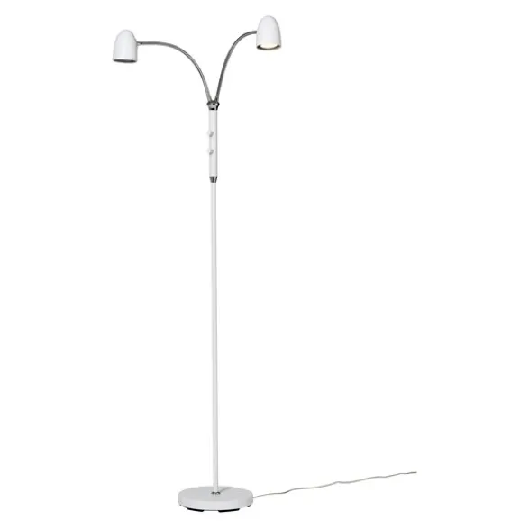 Armaturhantverk Koster golvlampa dubbel, vit 140cm