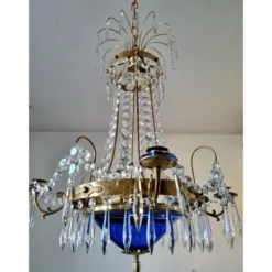 Vintage by Bright 1-2-3 Kristallkrona Blå Elegans 45 cm