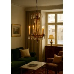 Vintage by Bright 1-2-3 Kristallkrona Blå Elegans 45 cm