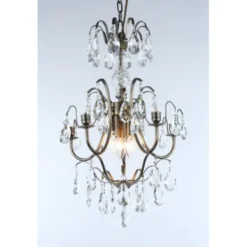 Norrsken Design Kristallkrona Charlotte 5-Arm Liten Antikmässing 40cm