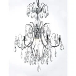 Norrsken Design Kristallkrona Charlotte 6-Arm Medium Krom 47cm