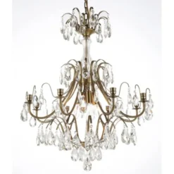 Norrsken Design Kristallkrona Charlotte 8-Arm Stor Antikmässing 60cm
