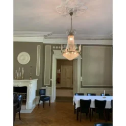 Norrsken Design Kristallkrona Empire Classic 8-Arm Stor Borstad Mässing 66cm