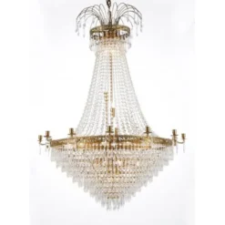 Norrsken Design Kristallkrona Empire Classic Ny 10-Arm Xl Borstad Mässing 95cm