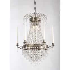 Norrsken Design Kristallkrona Empire Classic Ny 6-Arm Medium Antikmässing 55cm