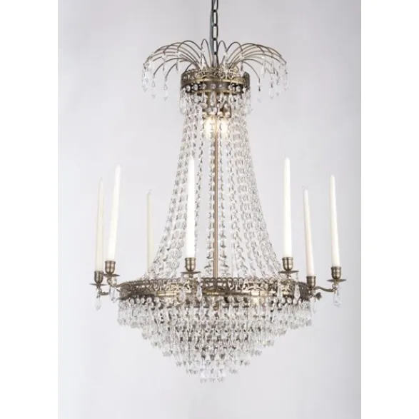 Norrsken Design Kristallkrona Empire Classic 8-Arm Stor Antikmässing 66cm