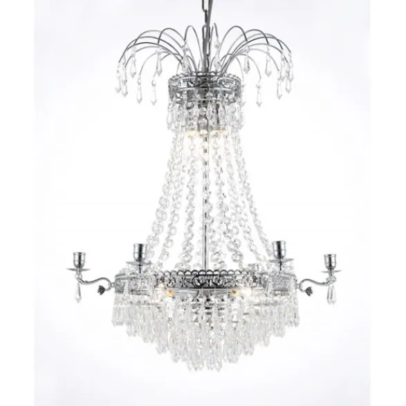 Norrsken Design Kristallkrona Empire Classic 6-Arm Medium Krom 55cm