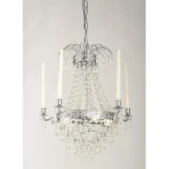 Norrsken Design Kristallkrona Empire Classic 5-Arm Liten Krom 49cm