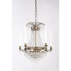 Norrsken Design Kristallkrona Empire Classic 5-Arm Liten Antikmässing 49cm