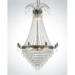Norrsken Design Kristallkrona Empire Classic Ny 8-Arm Stor Antikmässing 66cm