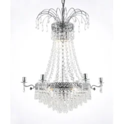 Norrsken Design Kristallkrona Empire Classic 6-Arm Medium Krom 55cm