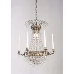 Norrsken Design Kristallkrona Empire Classic 6-Arm Medium Antikmässing 55cm