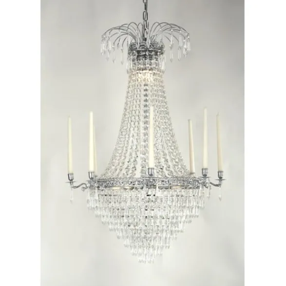 Norrsken Design Kristallkrona Empire Classic Ny 8-Arm Stor Krom 66cm