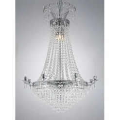 Norrsken Design Kristallkrona Empire Classic 8-Arm Stor Krom 66cm