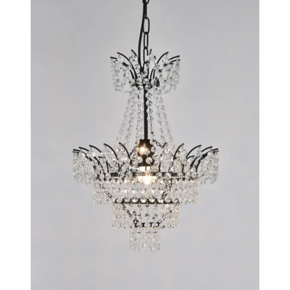 Norrsken Design Kristallkrona Estelle Svartlackerad 36cm
