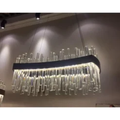 Norrsken Design Kristallkrona Istapp Avlång Mässing 80cm