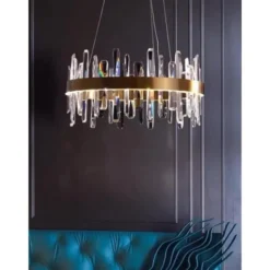 Norrsken Design Kristallkrona Istapp Rund Mässing 60cm