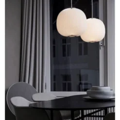 Le Klint Lamella 3 pendel, vit/aluminium