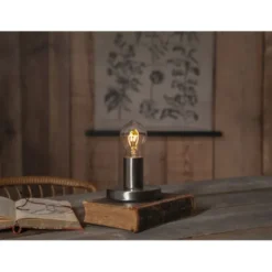 Star Trading Lampfot E27 Glans Stål 8cm