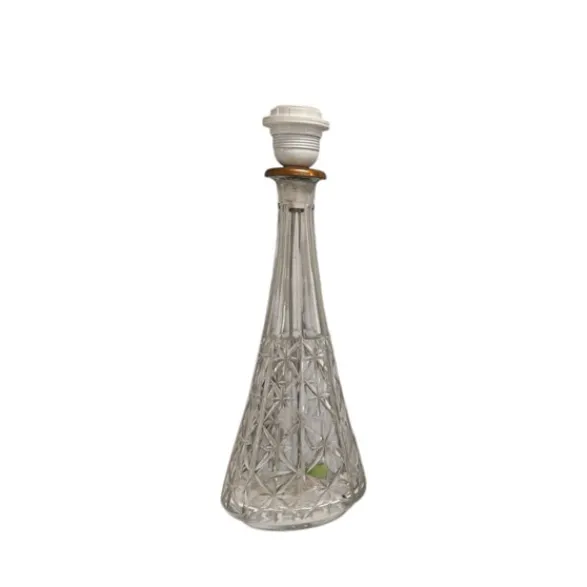Vintage by Bright 1-2-3 Lampfot Rutslipat Glas, 37 cm