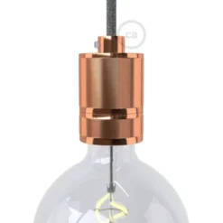 Creative cables Lamphållare E27 med dubbel hylsa i räfflat aluminium