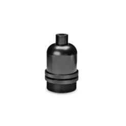 lampsladdar.se Lamphållare E27 svart metall, ojordad