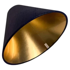 Vallentuna Armatur & Skärmateljé Lampskärm Kon Mörkblå/Guld 24 cm