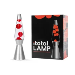 Barn itotal Lavalampa 40 cm röd/genomskinlig silver bas