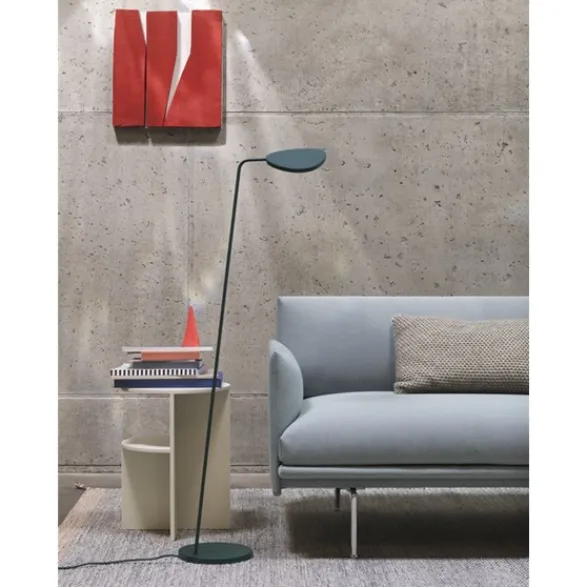 Muuto Leaf golvlampa, mörkgrön 118cm