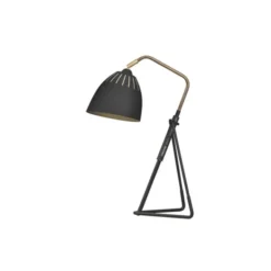 Örsjö Belysning Lean bordslampa, svartstruktur/råmässing 49cm