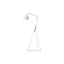 Örsjö Belysning Lean golvlampa, vitstruktur/råmässing 130cm