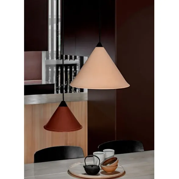 Cuero Design Leather Cone Namibia Taklampa Chocolate 35 cm