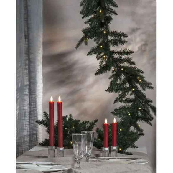 Star Trading LED Antikljus 2-pack Flamme Rustic Röd 15cm