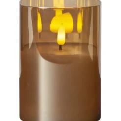 Star Trading LED Blockljus Flamme Amber 12,5cm
