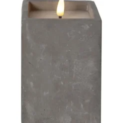 Star Trading LED Blockljus Flamme Cem Grå 14,5cm