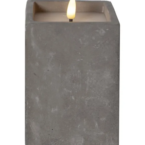 Star Trading LED Blockljus Flamme Cem Grå 14,5cm