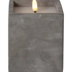 Star Trading LED Blockljus Flamme Cem Grå 11,5cm