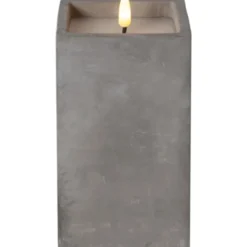 Star Trading LED Blockljus Flamme Cem Grå 16,5cm