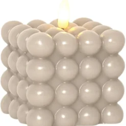 Star Trading LED Blockljus Flamme Dot Beige 9,5cm