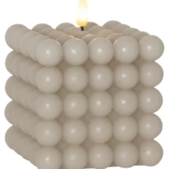 Star Trading LED Blockljus Flamme Dot Beige 12,5cm